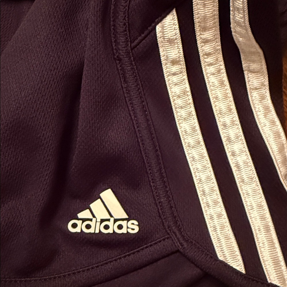 Adidas Kids Black Shorts with White Stripes‎ M(10/12) - Picture 4 of 5